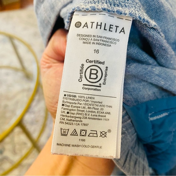 Athleta Cabo Linen Jogger Denim Blue Size 16 - Picture 9 of 10